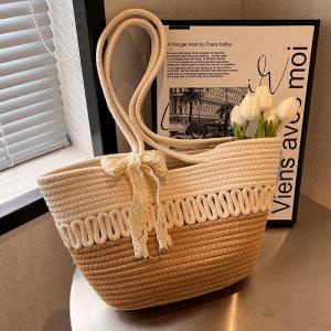 Large-Capacity Beach Bag Fashion All-Match Commuter Tote Bag Niche Weaving