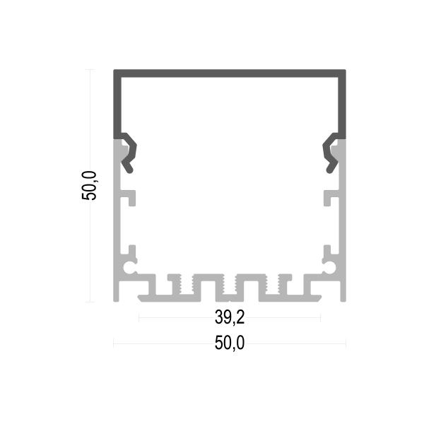K&C 6063t5 Square Mount Pendant LED Strip Aluminium Profile
