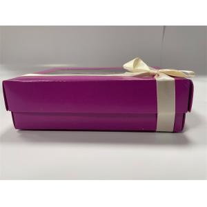 Magnetic Closure Macaron Box Purple Eco Friendly Macaron Packaging