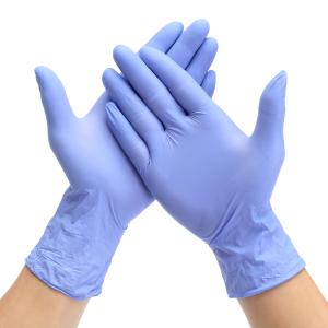China Blue Hand Care Disposable Blue Nitrile Gloves Xl With Grip on sale