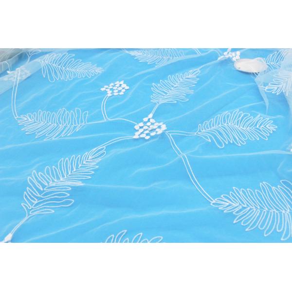 Quality Mesh Allover Leaf Lace Fabric With Polyester Water Soluble Embroidered wholesale