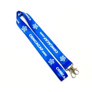 China Dye Sublimation Flat Polyester Lanyard Heat Transferred Process Double Metal Hooks on sale