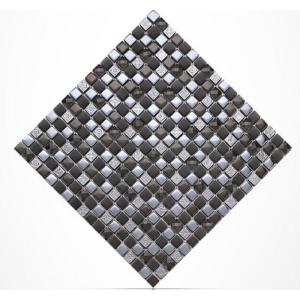 China Diamond Crystal Plated Glass Kitchen Backsplash Mosaic Tiles 15 X 15mm on sale
