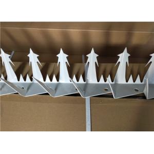 White Coated Large Size Wall Security Spikes , Metal Security Spikes On Fence
