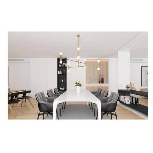 Postmodern chandelier Black Gold Adjustable whirling Indoor lounge room Atomium