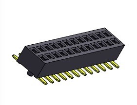 Female Header Connector 1.27mm Dual Row With Pegs SMT Type 1*3PIN To 1*40PIN H=2