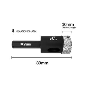 25mm Hexagon Shank Diamond Drill Core Bit Marble Tile Dry