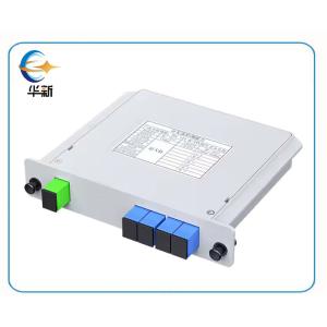 Cheap Fiber Plug In 1 * 4 Plc Splitter SC/APC &amp; SC/UPC Single Mode Standard LGX Cassette for sale