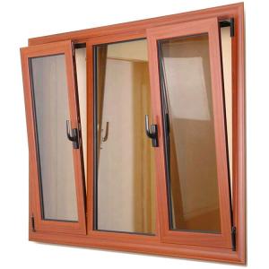 Hurricane Impact Windows Aluminium Tilt And Turn Window With Wooden Grain