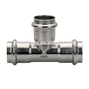 V profile press fitting Equal Tee Sanitary pipe fitting