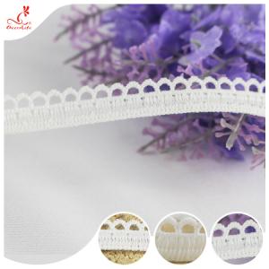 China Crochet White Flat Embroidered Lace Trimmings 1.2cm For Home Furnishings Diy Handmade on sale