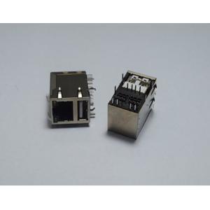 1000Base-T Single Port Rj45 10 Pin Connector Module Jack With Magnetic / USB