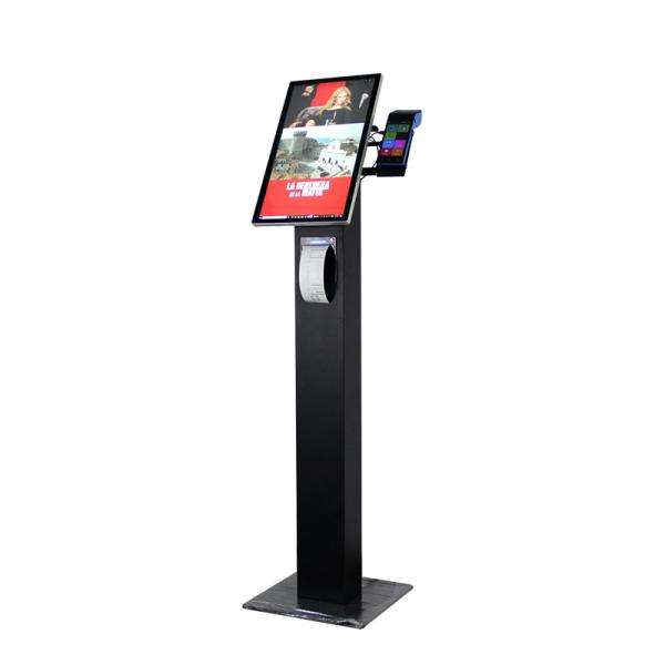 Quality 21.5" and 24" Floorstanding Touch Screen Hotel Self Service Ordering Kiosk with Ticket Printer QR Code Scanner wholesale