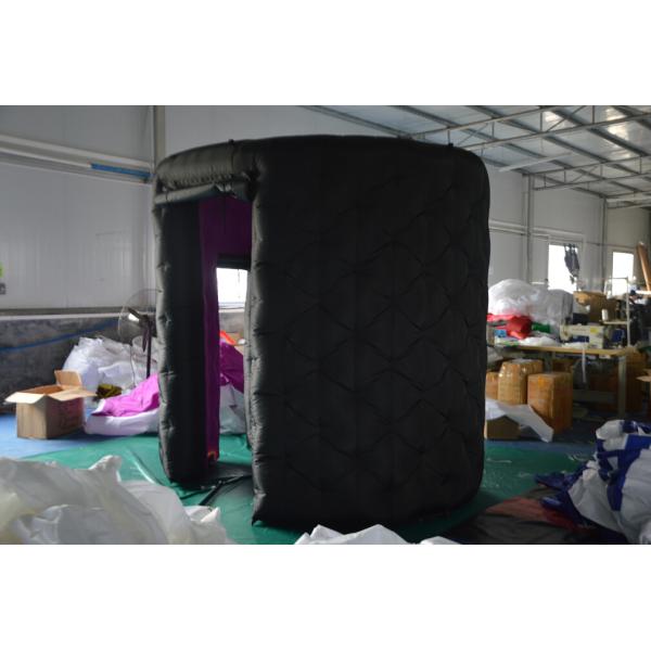 Photo Booth Decorations Fashionable Black Oval Inflatable Photo Booth Tent Rounded Igloo With 2 Doors