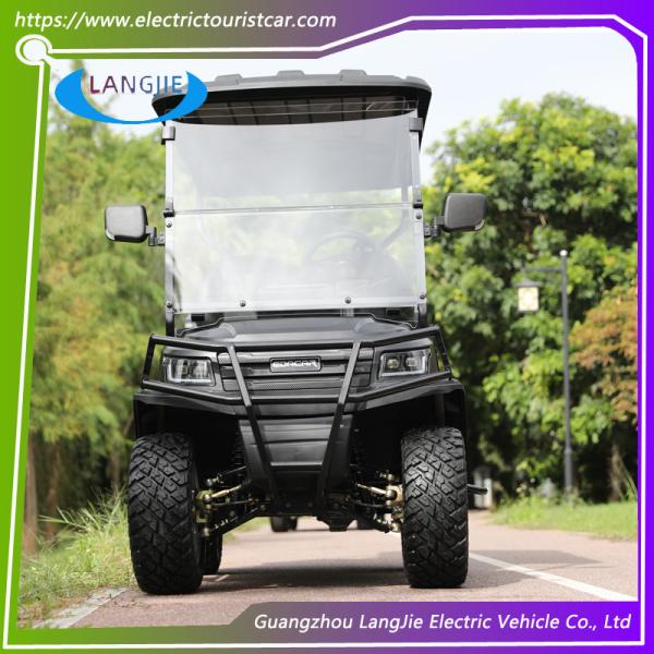 Balck Colour Resort Electric Hunting Car 2 Rows For 4 Passengers 340 kg Max