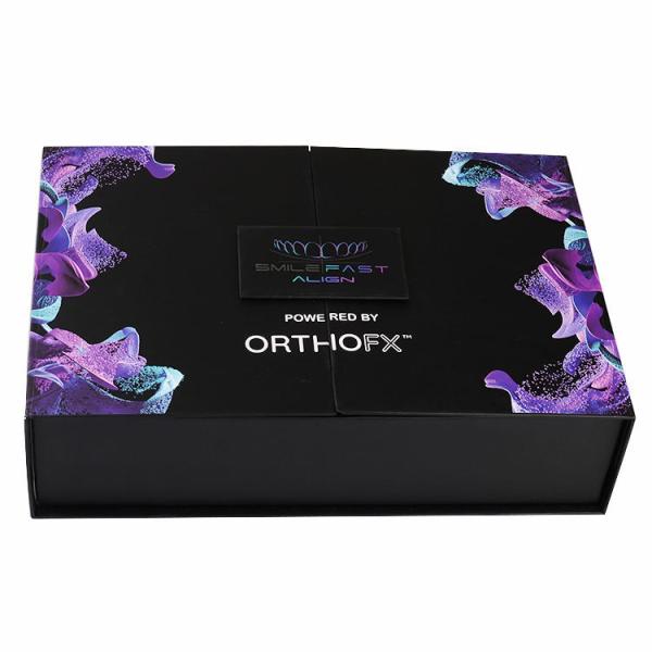 Customized Luxury Full Color Printing Embossing Velvet Small Box Cardboard Opening Layer Double Door Gift Box