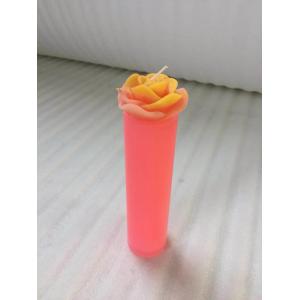 100% paraffin wax unscented craft candle that the round pillar with flower