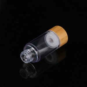 Refillable Transparent 15ml Airless Capless AS Bamboo Pump Bottle
