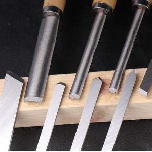 Brushed Stainless Steel Carbide Tip Wood Lathe Tools Chisel Set With Wood Handle