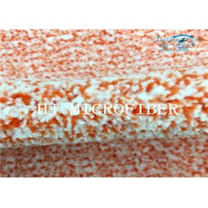 Orange Mixed Knitted Microfiber Coral Fleece Fabric With Nylon Hard Wire