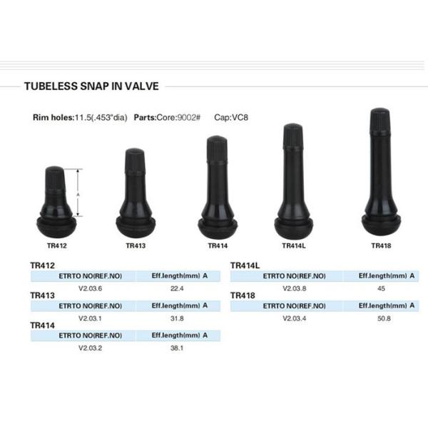 2'' Long Length Aluminum Tire Valve Stems 0.453'' / 11.5mm Rim Hole