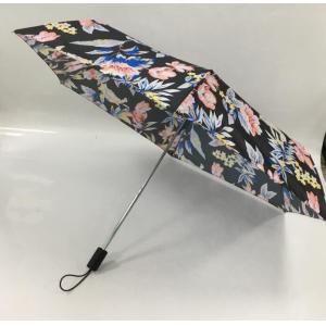 BSCI Wooden Handle Pocket Size Umbrella Diameter 93cm With Rolling Printing