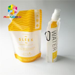 China Plastic Beverage Liquid Spout Bags , Fruit Juice Drink Stand Up Pouches With Cap on sale