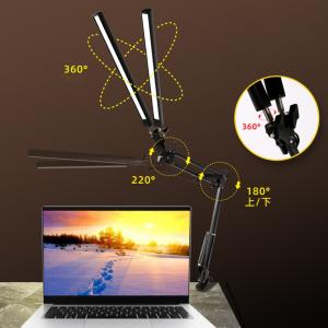 24W Table Lamp with Clamp Folding Swing Arm Double Heads led Desk Lamp