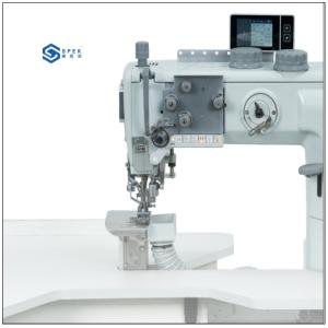 Computerized attaching shoulder pads to armholes and trimming edge sewing