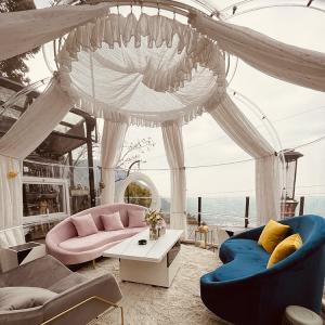 Cheap Prefabricated Dome House Geodesic Sunroom with Curtains Dome Homes for sale