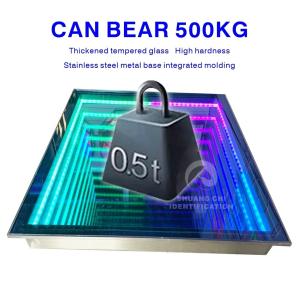 Portable 3D Infinity LED Mirror Digital Tiles Dance Floor Light for Weddings and