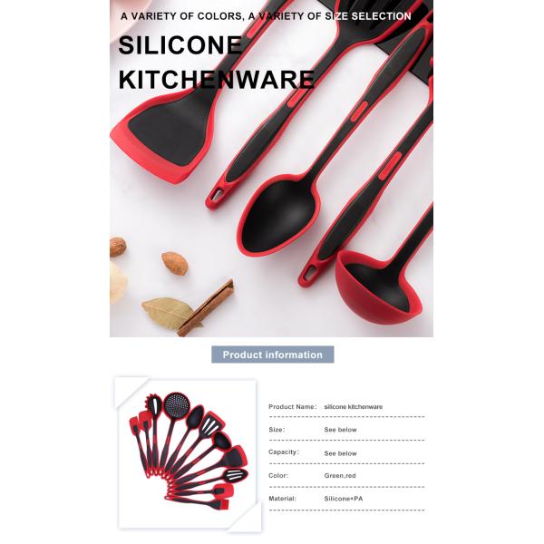 Non Corrosive BPA Free Silicone Kitchen Utensils Set