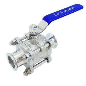 ISO9001 Standard 3PC Clamped Ball Valve in 304 316 Stainless Steel with Model NO