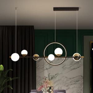 Postmodern glass ball chandelier flush mount circle led lamp Indoor black and