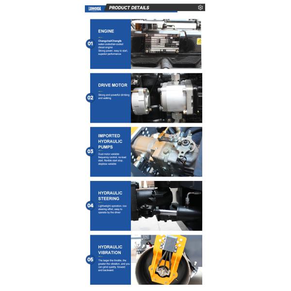 3.5 Ton Hydraulic Road Roller Compactor Machine Vibrating Two Wheel Road Roller