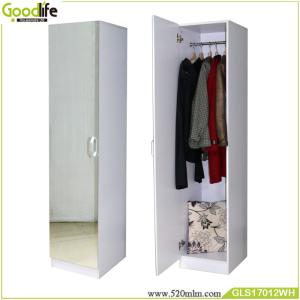 Floor Standing Wooden Clothes Wardrobe EU Standard MDF With Mirror