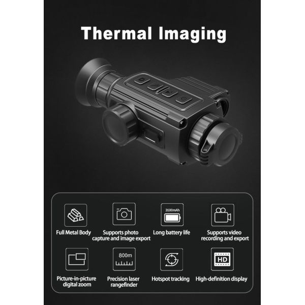 TMRS5 Series Outdoor Thermal Scope Resolution 384x288 with Rangefinder Full Black Night Vision Devices for Hunting