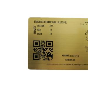 QR Code Metal Membership Card Brass Black Printing Brushed