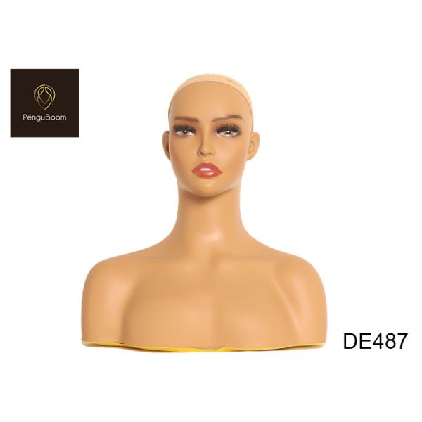 Quality Strong Practicality W36cm Pretty Mannequin Head With Shoulders Human Skin wholesale
