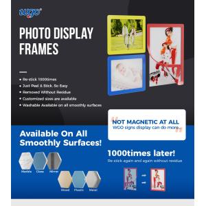 Peel And Stick Wall Mounted Photo Frames Custom Size 2R 4R 6R 8.5x11 Inch