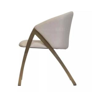 Scratch Resistance Italian Style Dining Chairs Cream Velvet Dining Chairs