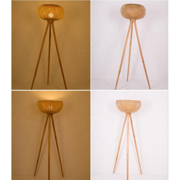 Weaving rattan wicker bamboo floor lamp for living room minimalist light(WH-WFL-16)