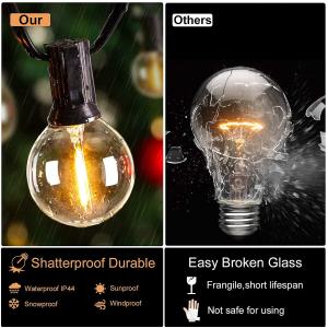 50Ft Motion Sensor Yard Light Solar Patio String Lights Shatterproof