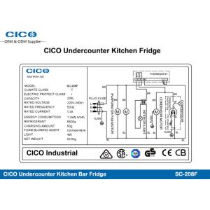 High Capacity Beer Cooler Refrigerator , Kitchen Under Counter Fridge Fan
