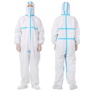 China Safety Disposable Isolation Gowns Oil Resistant Disposable White Overalls on sale