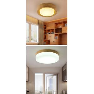 Wooden Round Ceiling Lights For Bedroom Iron Surface Mounted Rooms Lighting（WH