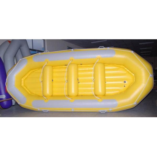 Quality 470 Cm 12 Person Inflatable Raft , Heavy Duty PVC Inflatable Drift Boat With Double Airmat wholesale