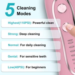 300ml Rechargeable Electric Oral Irrigator with 5 Modes and 2500mAh Battery