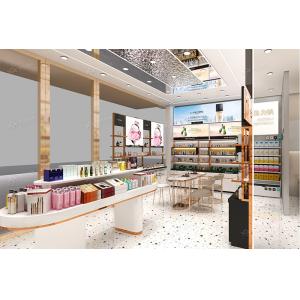 Gold Rush Series Case 54sqm Makeup Display Showcase for Cosmetic Store Design