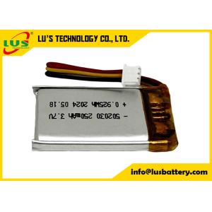 3.7V 250mAh LP502030 Lipo rechargeable batteries 250mah flat Lithium-ion polymer